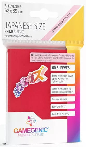 Gamegenic Prime Japanese Sized Sleeves (62mm x 89mm) (60 Sleeves Per Pack)